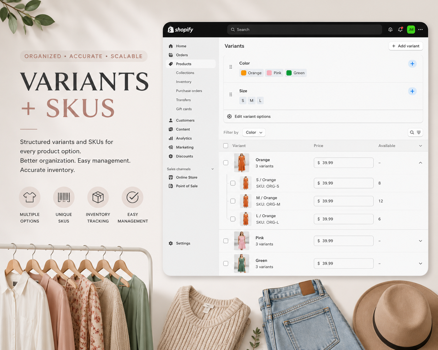 Variants + SKUs